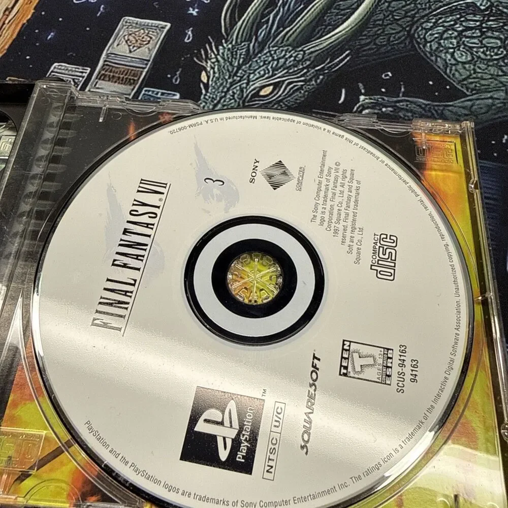 Final Fantasy VII PS1 PlayStation 1 Rare Misprint Back Cover